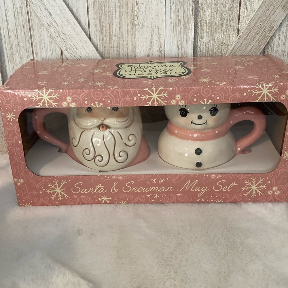 Johanna Parker Santa and Snowman Mug Set